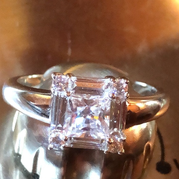 Sterling Silver Cubic Zirconia Baguettes Ring - Picture 3 of 11